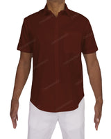 Fitted Short Sleeve Button Up Shirt