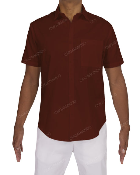 Fitted Short Sleeve Button Up Shirt