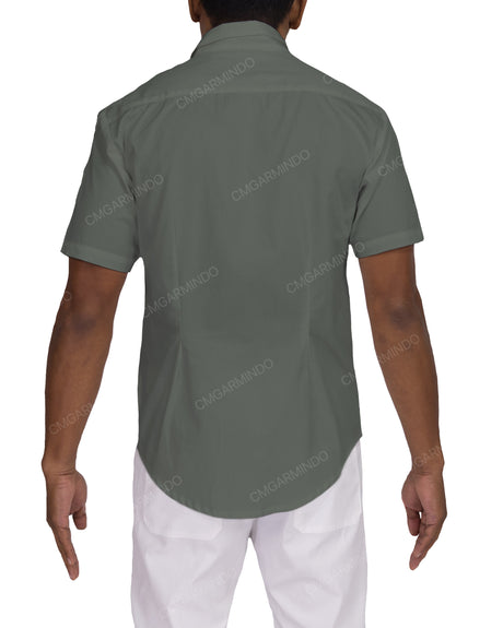 Fitted Short Sleeve Button Up Shirt