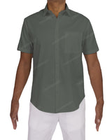 Fitted Short Sleeve Button Up Shirt
