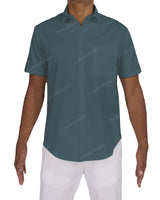 Fitted Short Sleeve Button Up Shirt