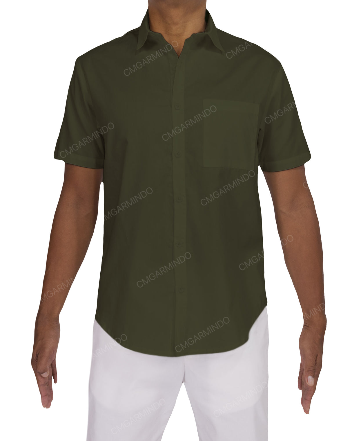 Fitted Short Sleeve Button Up Shirt