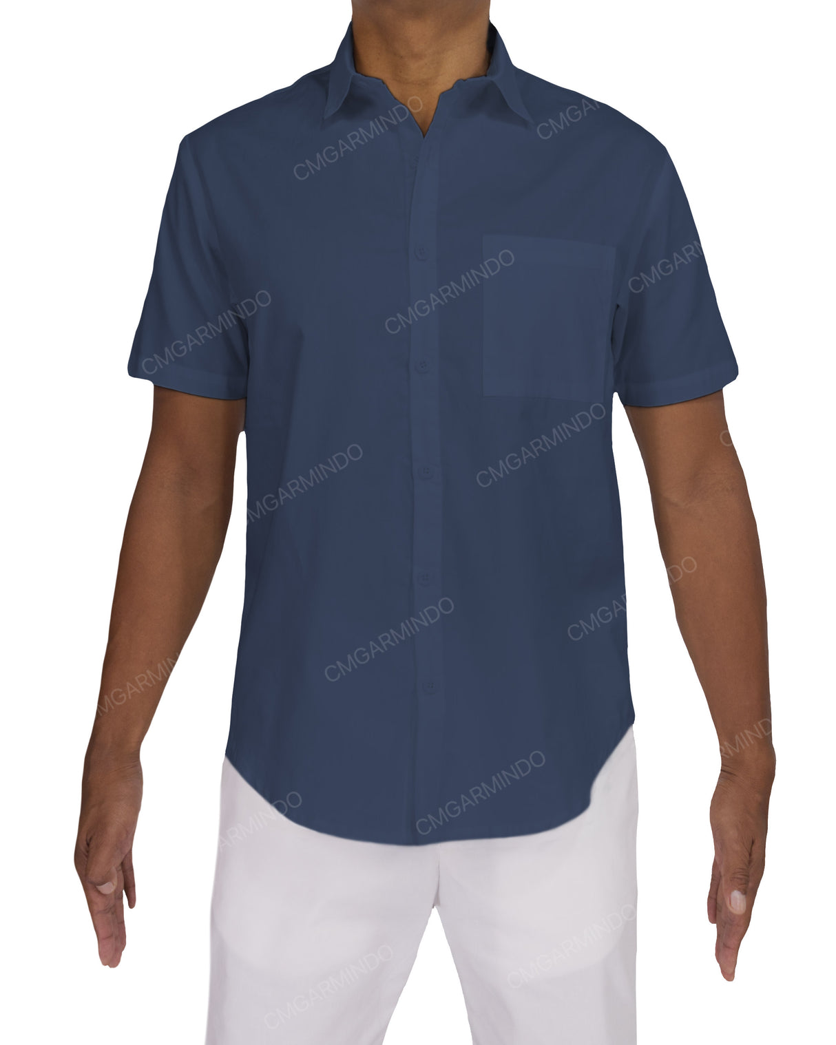 Fitted Short Sleeve Button Up Shirt