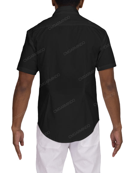 Fitted Short Sleeve Button Up Shirt