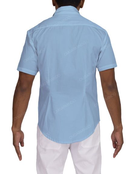 Fitted Short Sleeve Button Up Shirt