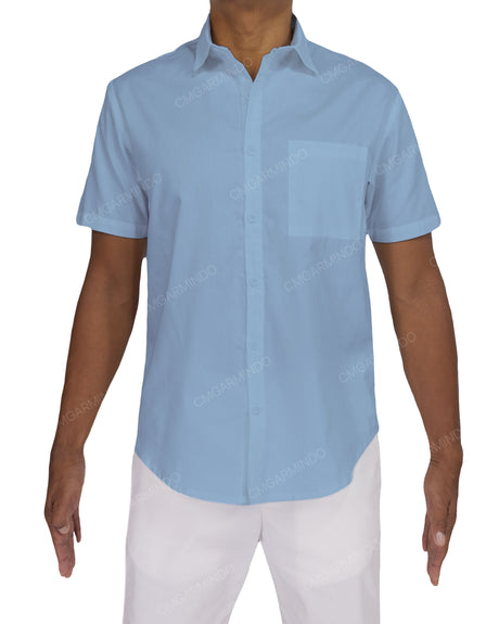 Fitted Short Sleeve Button Up Shirt
