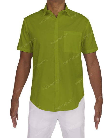 Fitted Short Sleeve Button Up Shirt