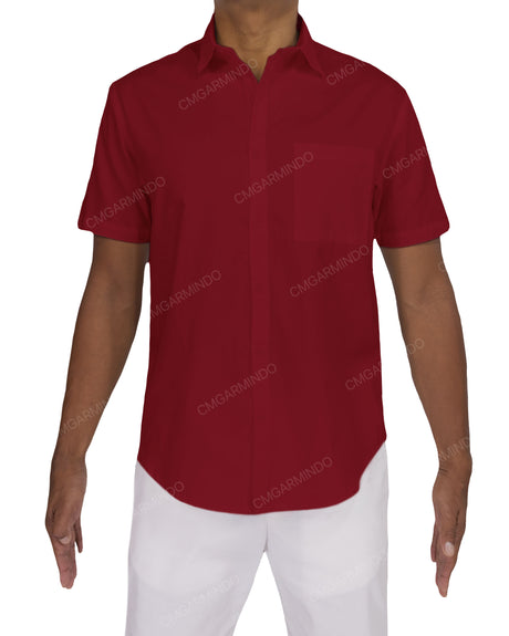 Fitted Short Sleeve Button Up Shirt