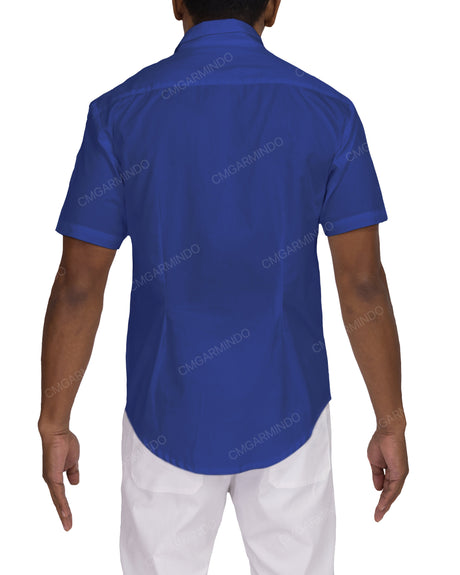 Fitted Short Sleeve Button Up Shirt