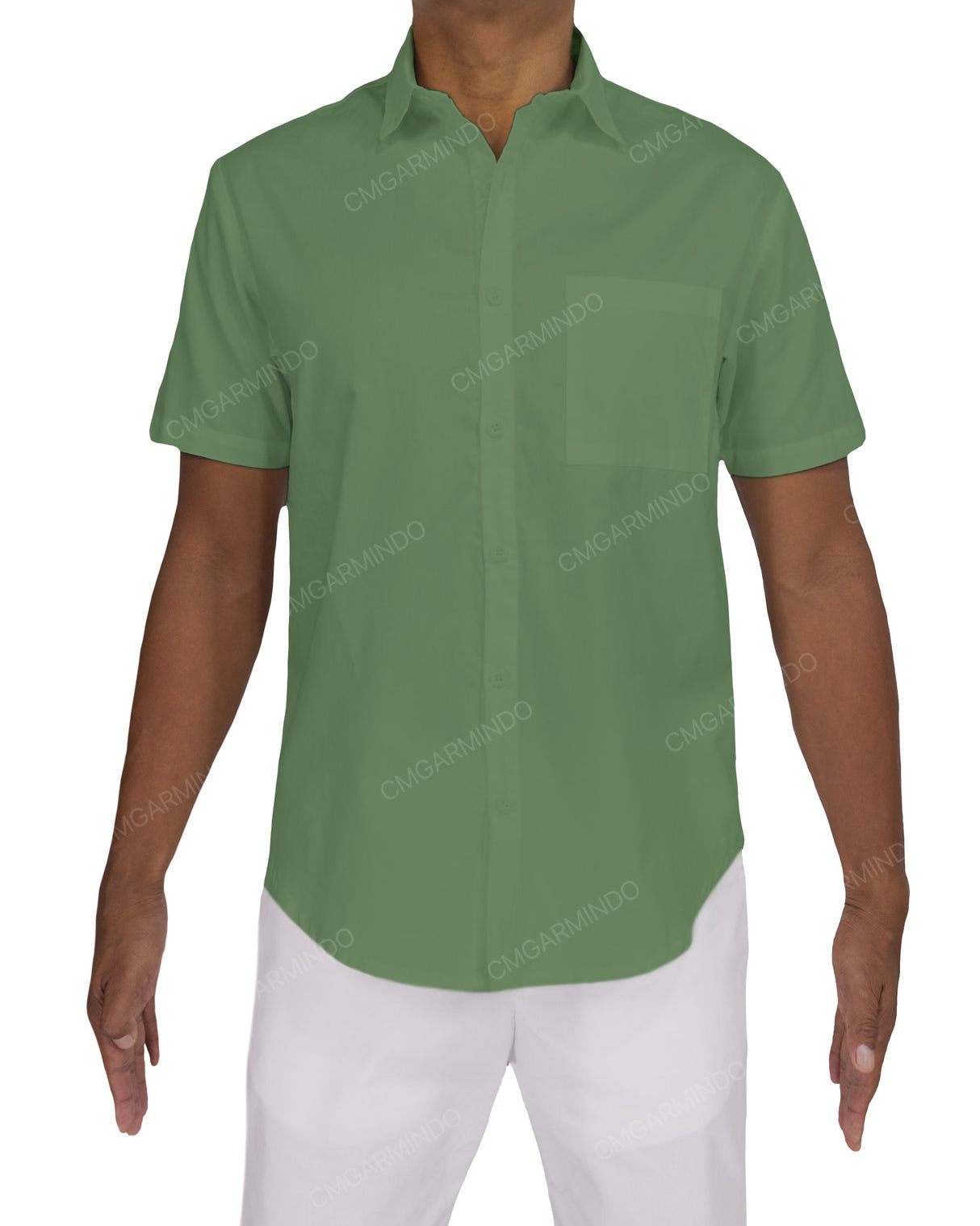 Fitted Short Sleeve Button Up Shirt