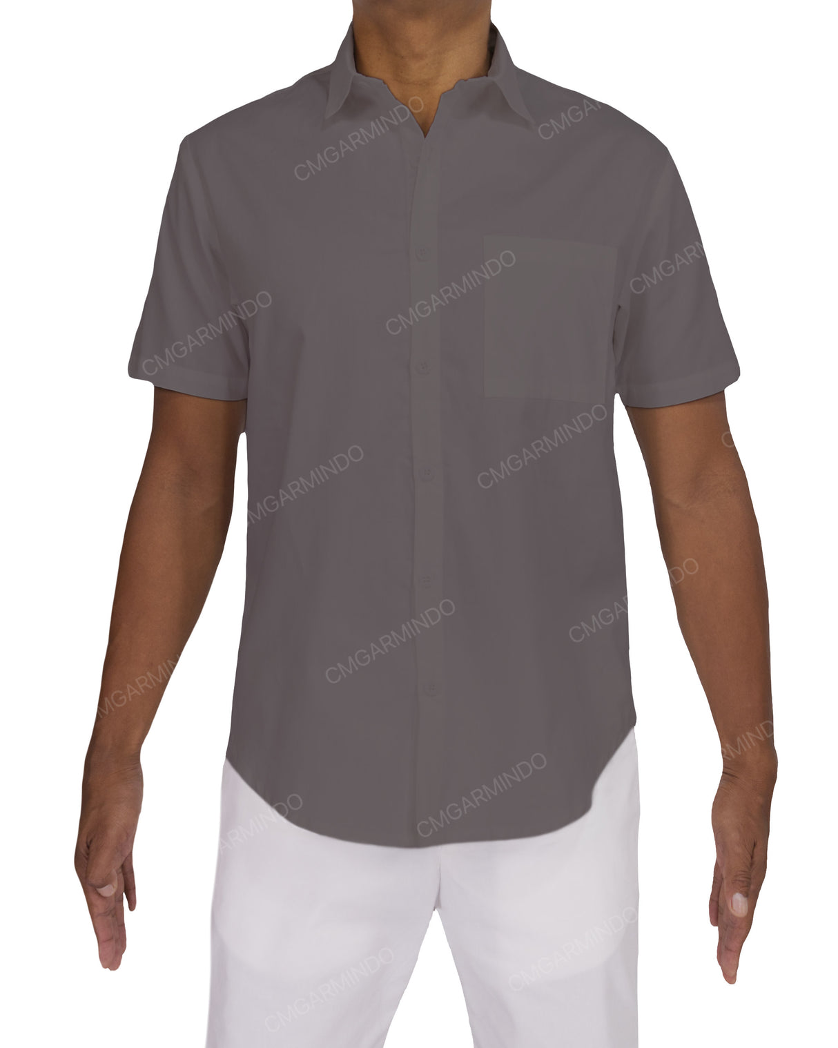 Fitted Short Sleeve Button Up Shirt