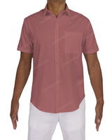 Fitted Short Sleeve Button Up Shirt