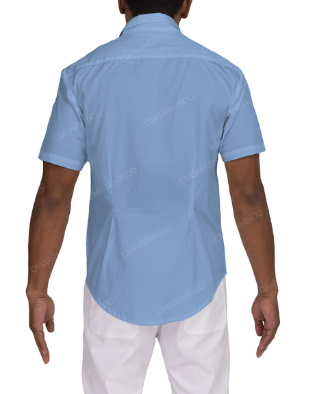 Fitted Short Sleeve Button Up Shirt