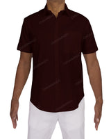 Fitted Short Sleeve Button Up Shirt
