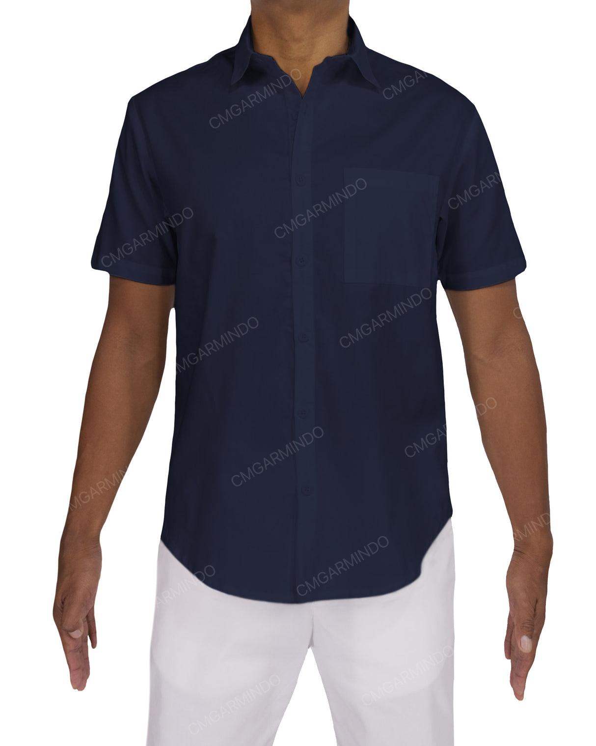 Fitted Short Sleeve Button Up Shirt