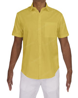Fitted Short Sleeve Button Up Shirt