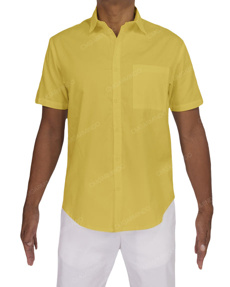 Fitted Short Sleeve Button Up Shirt