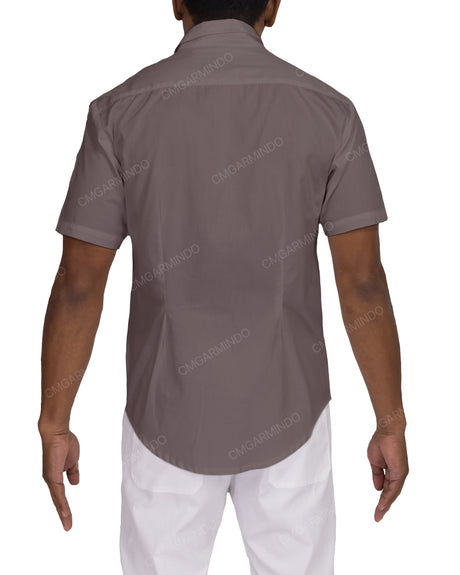 Fitted Short Sleeve Button Up Shirt