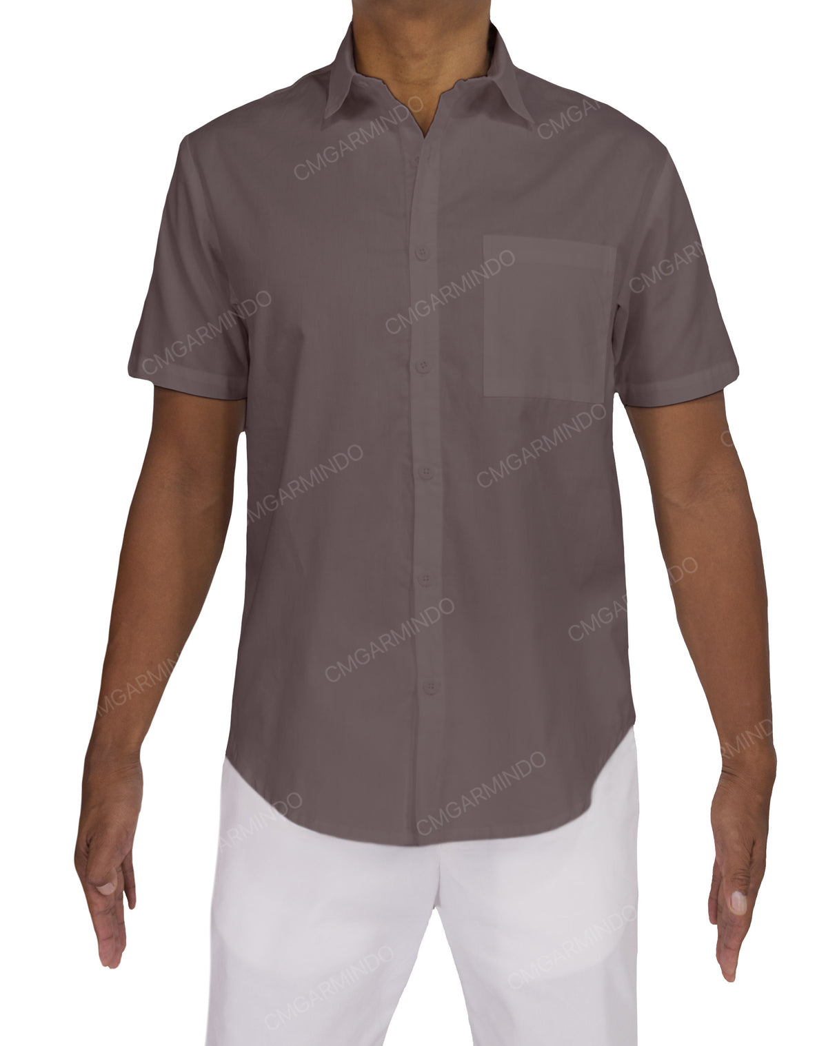 Fitted Short Sleeve Button Up Shirt