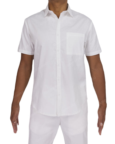 Fitted Short Sleeve Button Up Shirt