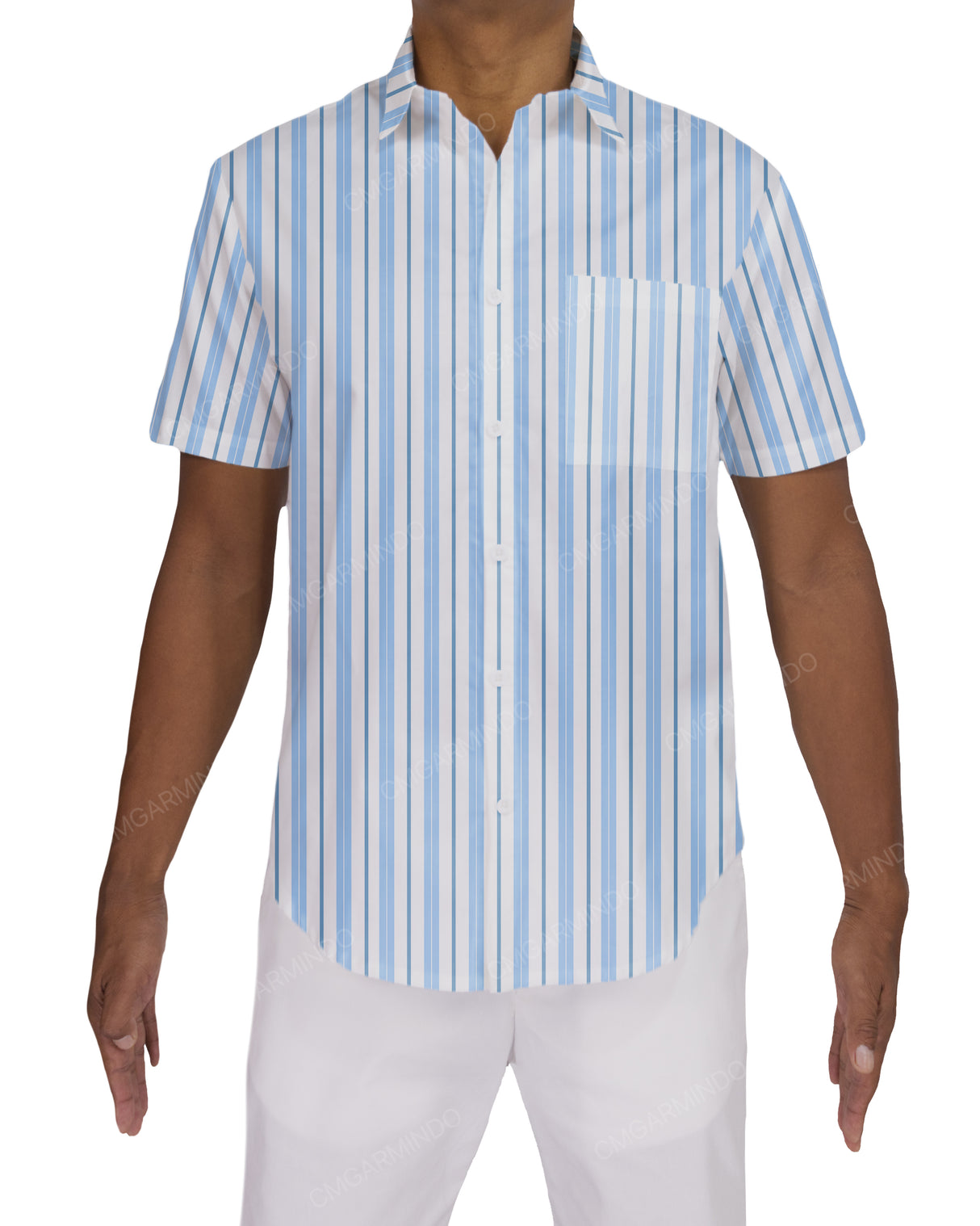 Fitted Short Sleeve Button Up Shirt