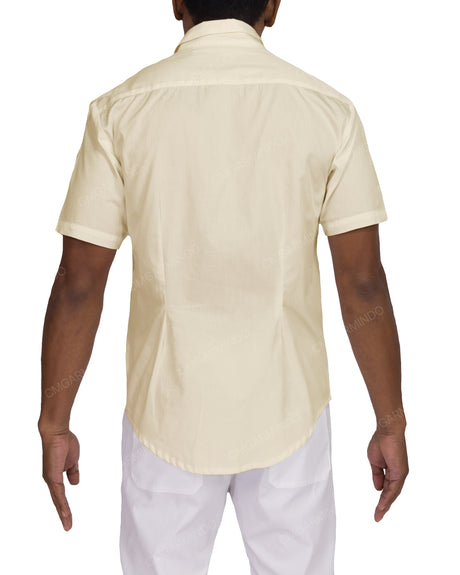 Fitted Short Sleeve Button Up Shirt