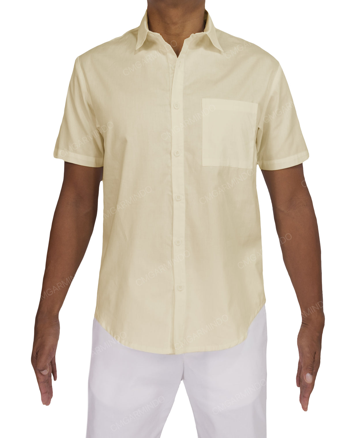 Fitted Short Sleeve Button Up Shirt