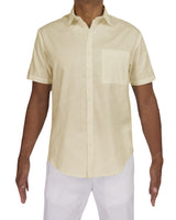 Fitted Short Sleeve Button Up Shirt