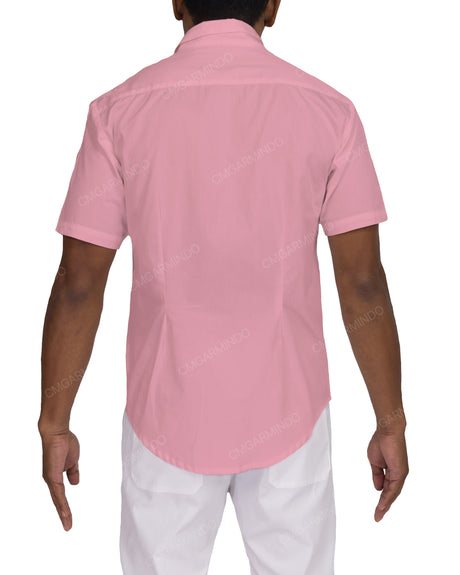 Fitted Short Sleeve Button Up Shirt