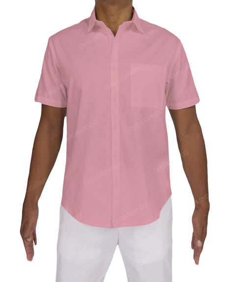 Fitted Short Sleeve Button Up Shirt