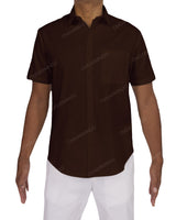 Fitted Short Sleeve Button Up Shirt