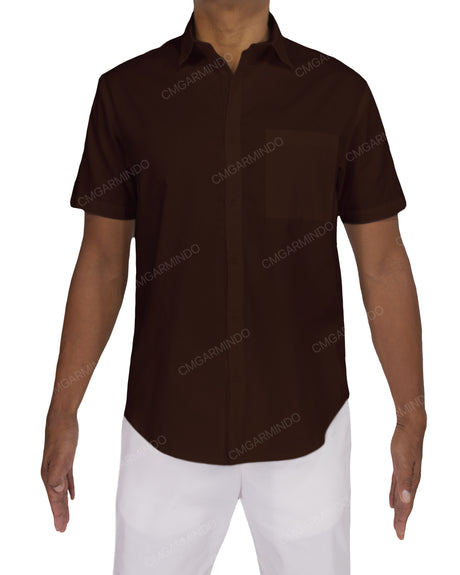 Fitted Short Sleeve Button Up Shirt