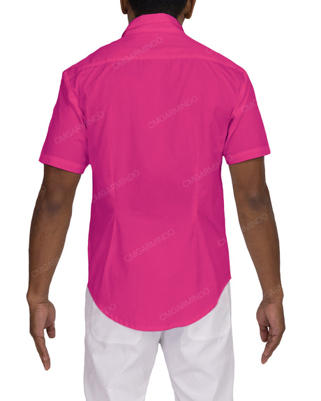Fitted Short Sleeve Button Up Shirt