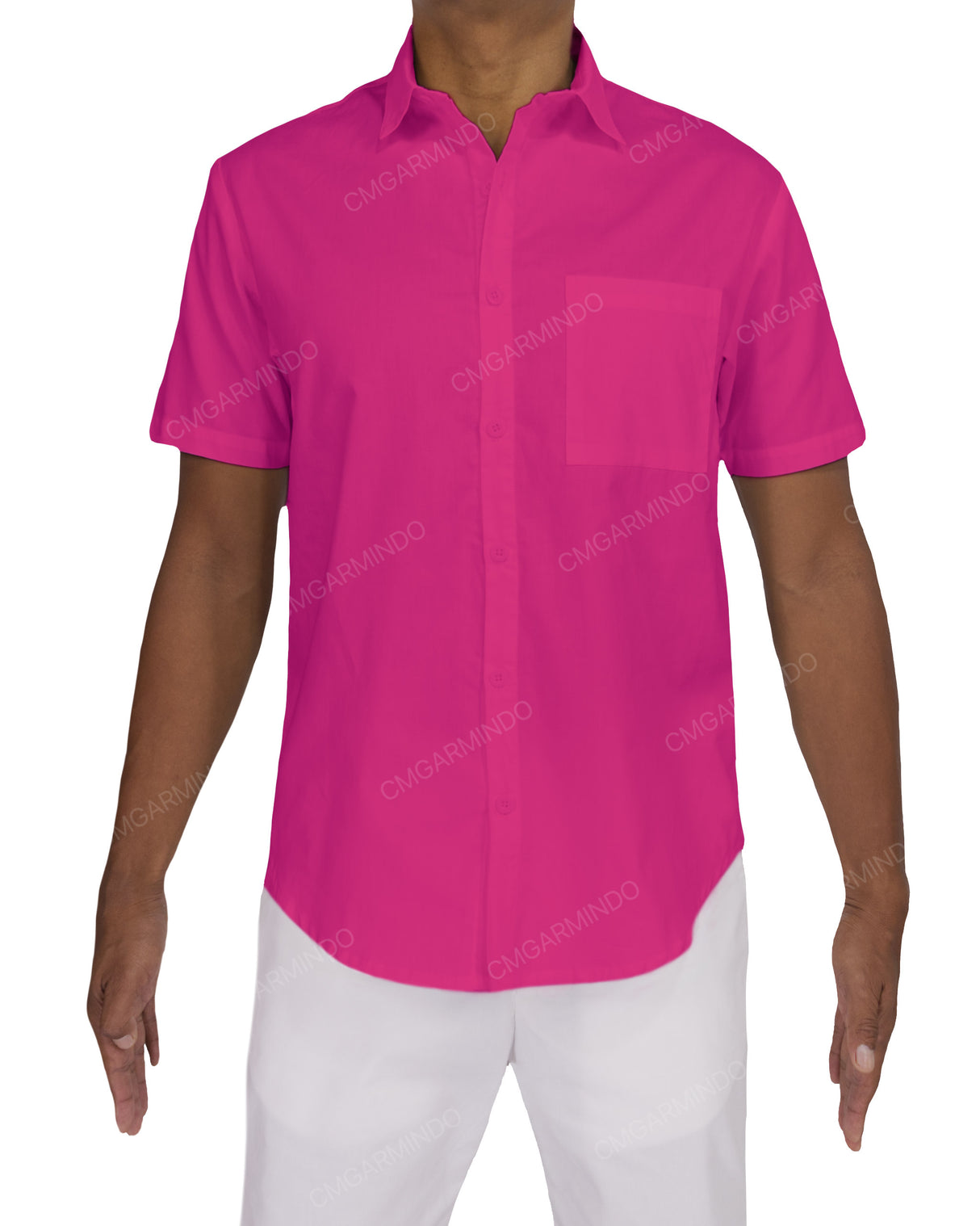 Fitted Short Sleeve Button Up Shirt