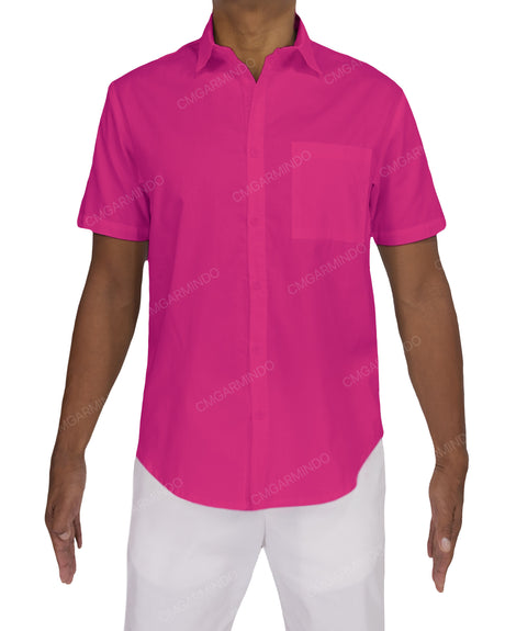 Fitted Short Sleeve Button Up Shirt