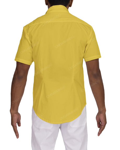 Fitted Short Sleeve Button Up Shirt