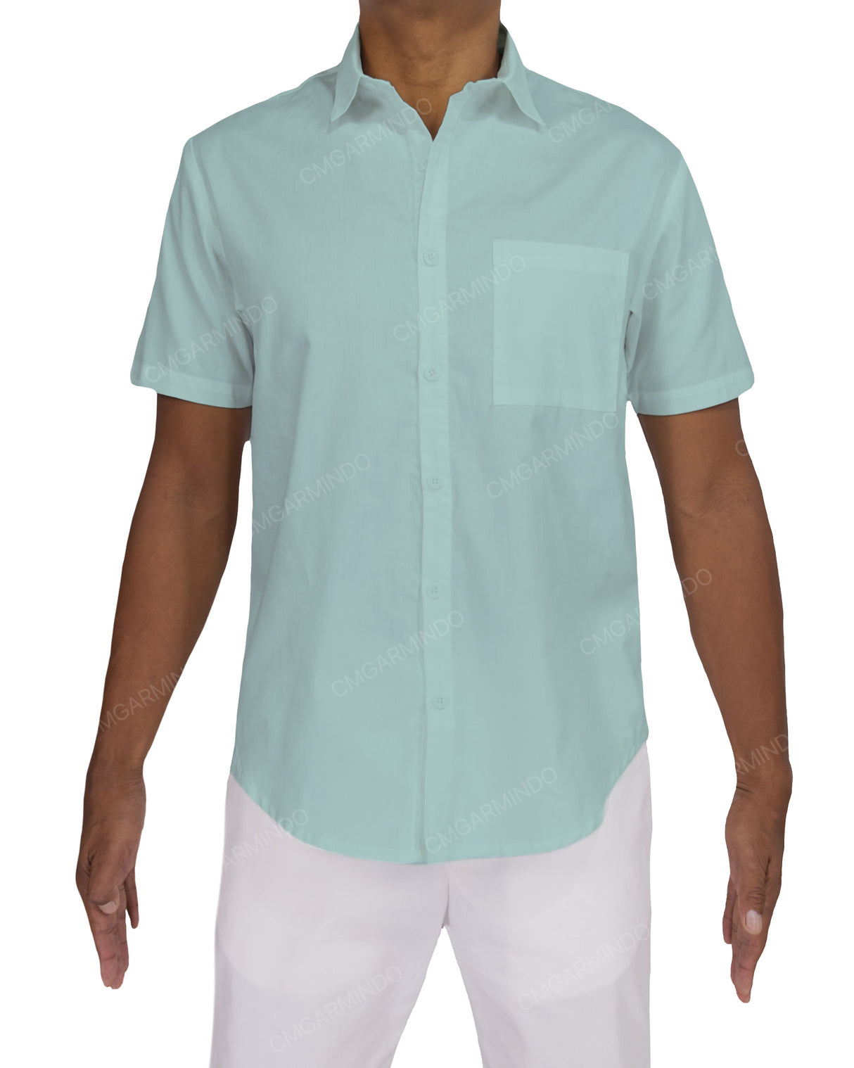 Fitted Short Sleeve Button Up Shirt