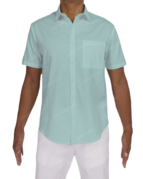 Fitted Short Sleeve Button Up Shirt