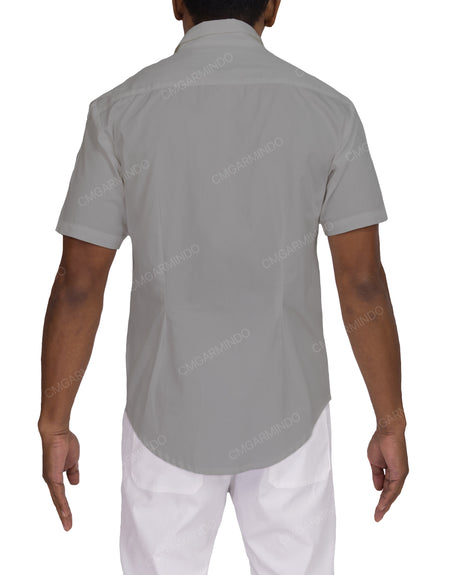 Fitted Short Sleeve Button Up Shirt