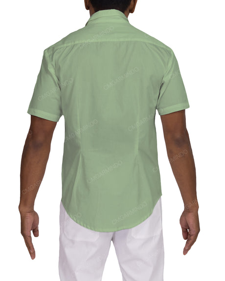 Fitted Short Sleeve Button Up Shirt