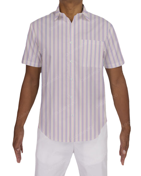 Fitted Short Sleeve Button Up Shirt