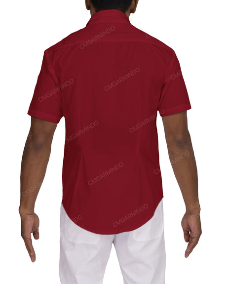 Fitted Short Sleeve Button Up Shirt