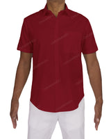 Fitted Short Sleeve Button Up Shirt