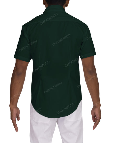 Fitted Short Sleeve Button Up Shirt