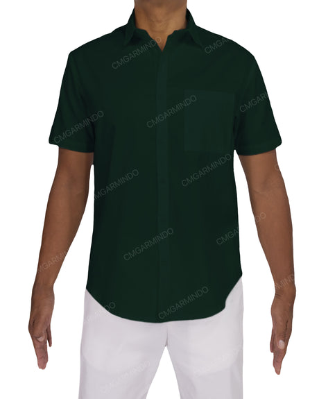 Fitted Short Sleeve Button Up Shirt