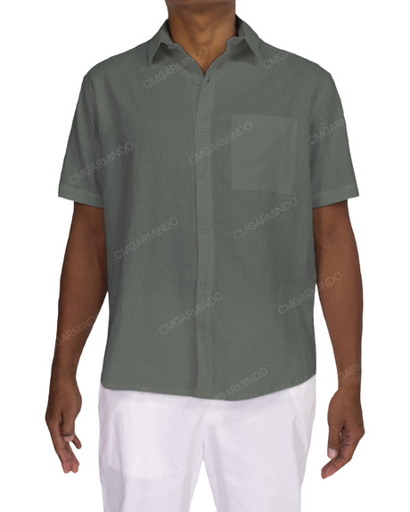 Relaxed Short Sleeve Button Up Shirt