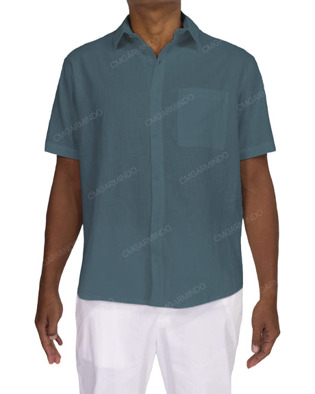 Relaxed Short Sleeve Button Up Shirt