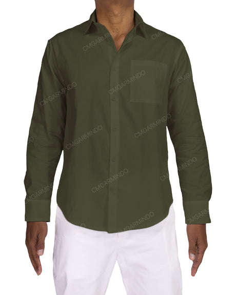 Fitted Long Sleeve Button Up Shirt