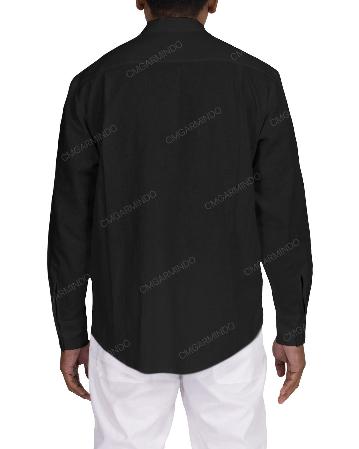 Long Sleeve Mandarin Collar Shirt