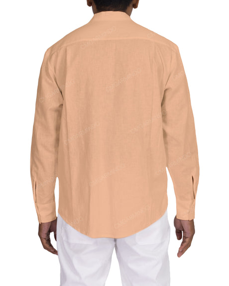 Long Sleeve Mandarin Collar Shirt